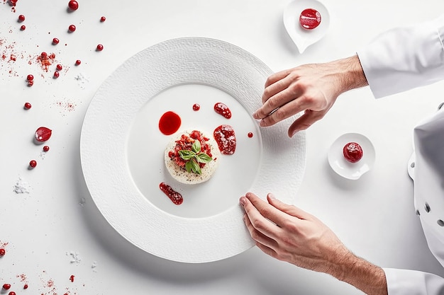 Chef preparing a modern dish